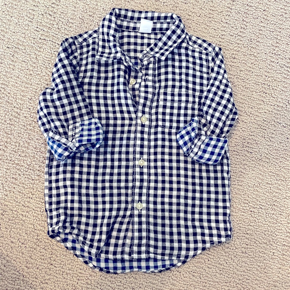 Gap check cotton button down shirt